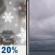 Today: A slight chance of rain and snow showers before 10am.  Cloudy, with a high near 41. West wind 13 to 16 mph, with gusts as high as 32 mph.  Chance of precipitation is 20%.